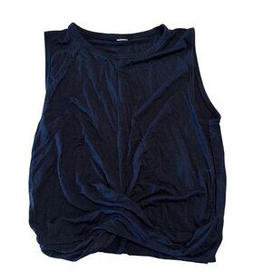 ALO Yoga Cover Black Cropped Twist Front Tank Top Women's X-Small